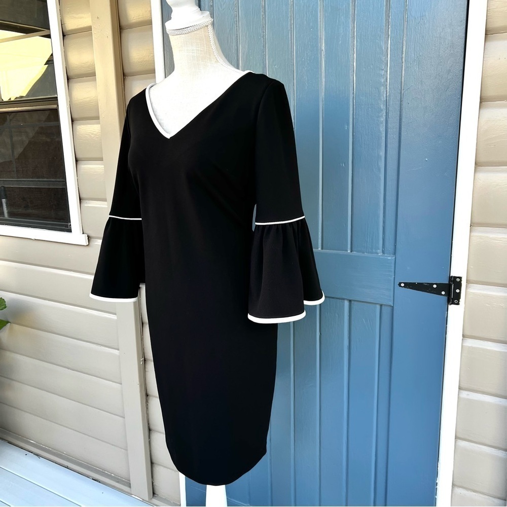 Calvin Klein Bell Sleeve Midi Dress Women Size 8 - Picture 2 of 10